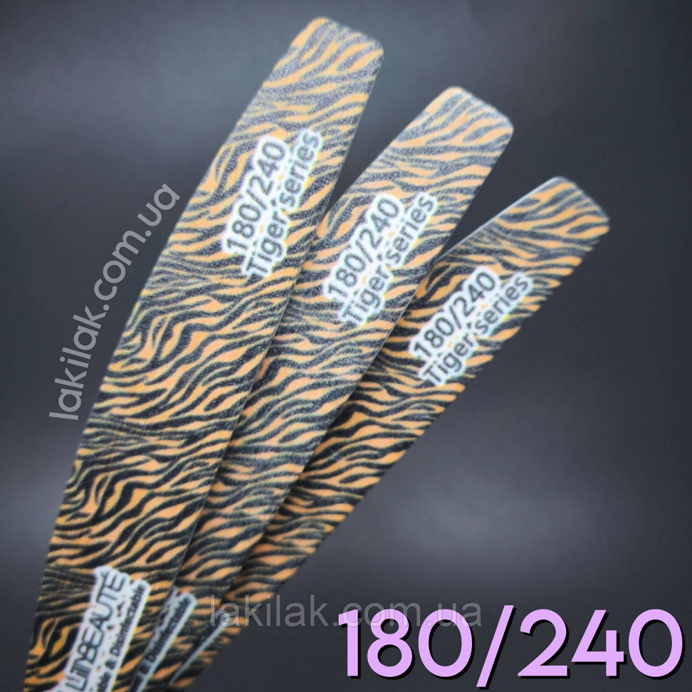 Пилка для нігтів 180/240 Lilly Beaute з тигровим принтом Херсон - фото 1