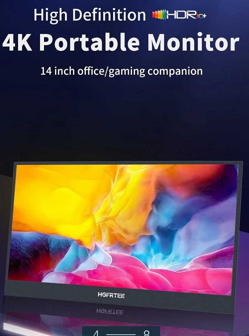 Монитор Портативный: 4K 3840*2160p UHD , ADS -IDS (100%DSI- P3) 14