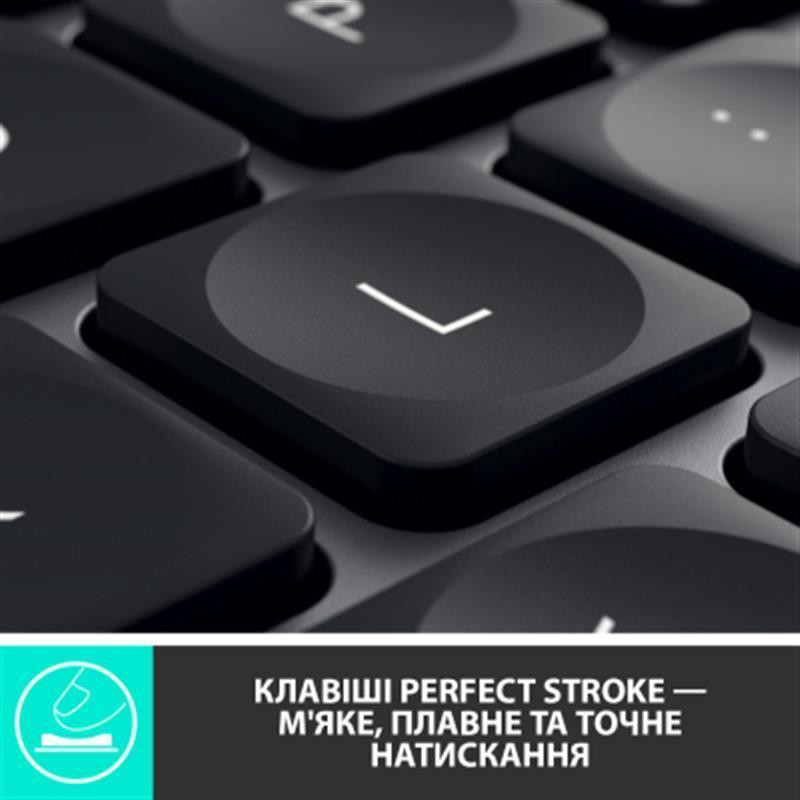 Клавіатура бездротова Logitech MX Keys Advanced for Business Wireless Illuminated UA Graphite Сірий Харків - фото 10