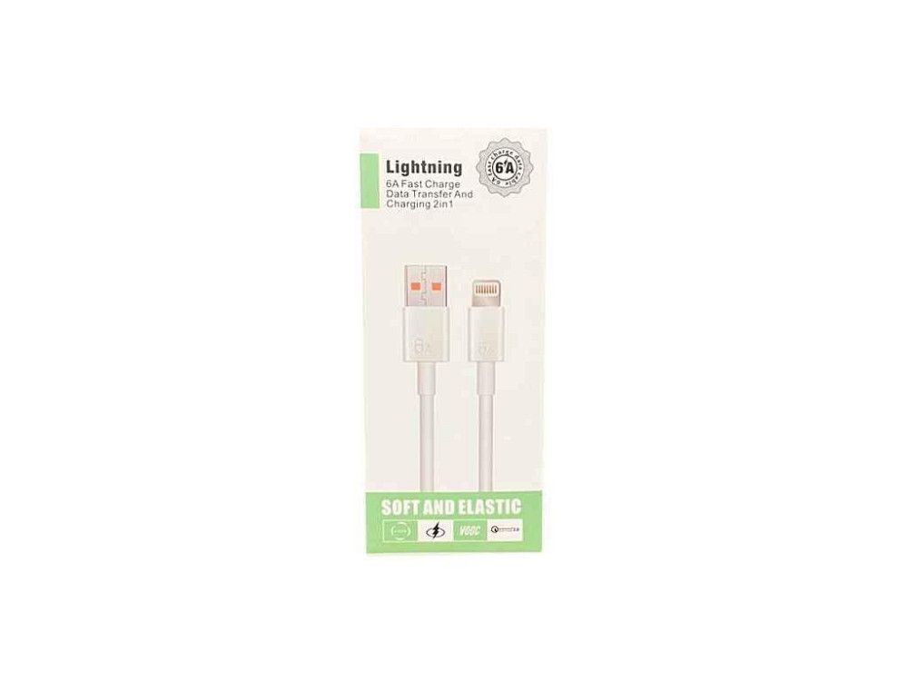 Кабель Lightning USB 6A 1м белый ТМ KMT Киев - изображение 1