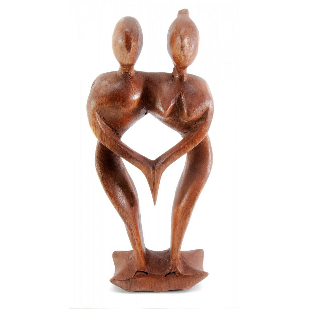 Статуетка різьблена дерев'яна Закохані Київ - фото 1