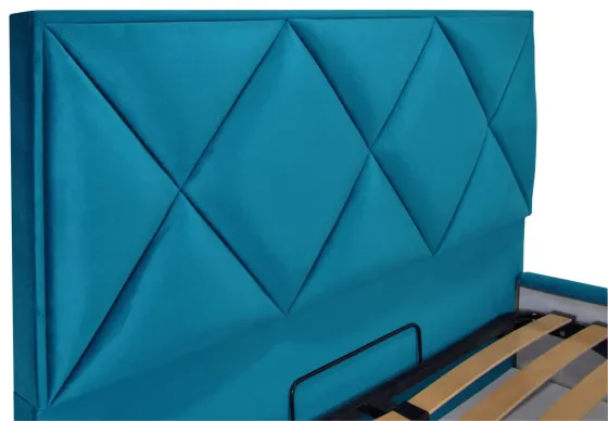 Кровать Двуспальная Leeds VIP 180 х 200 см Missoni 016 С дополнительной металлической цельносварной рамой Голубой Киев