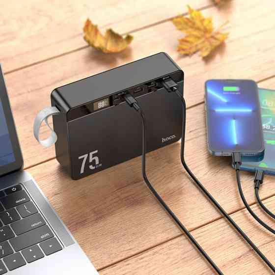 Павербанк 75000 mAh HOCO J94 Overlord 22.5W быстрая зарядка черный power bank повербанк Одесса