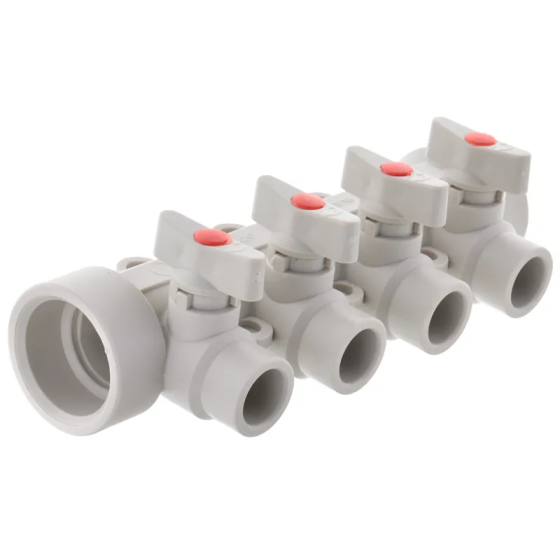 Колектор 4-way з кульовими кранами (40x20) PPR Koer K0171.PRO (KP0221) Київ