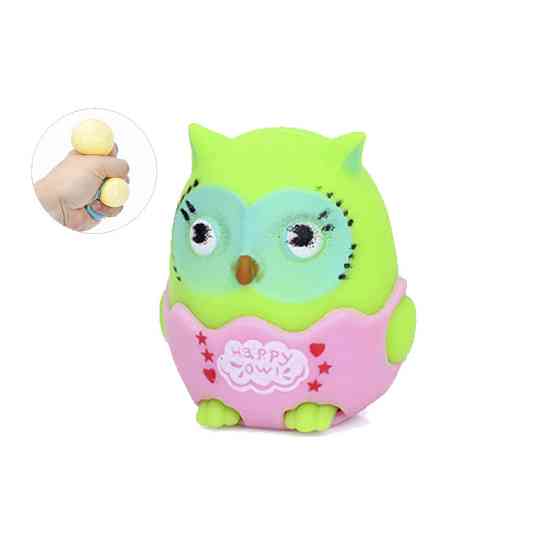 Іграшка сквіш антістресс "Совеня" MS 4141 розмір 7 см Зелений Вінниця