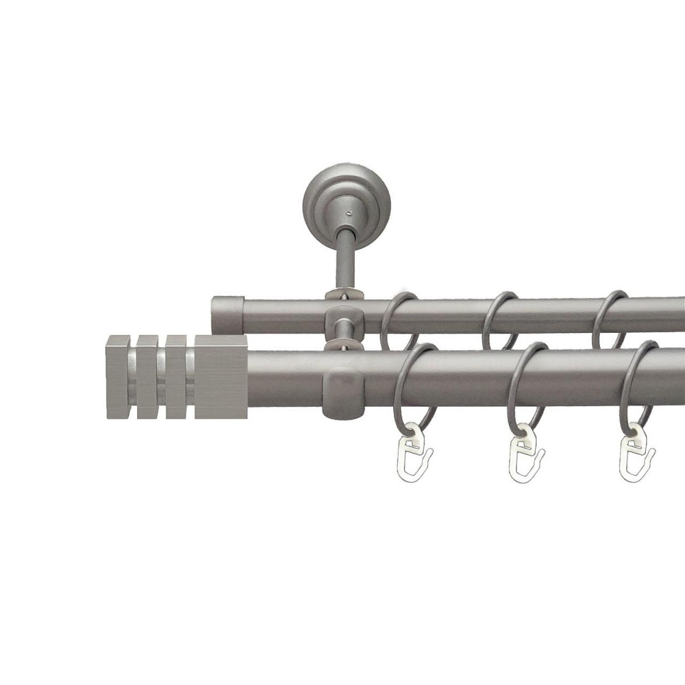 Карниз Orvit Акорда металевий дворядний відкритий гладка труба кільце металеве Сатин 25\16 мм 200 см (00-00026078) Львів - фото 1