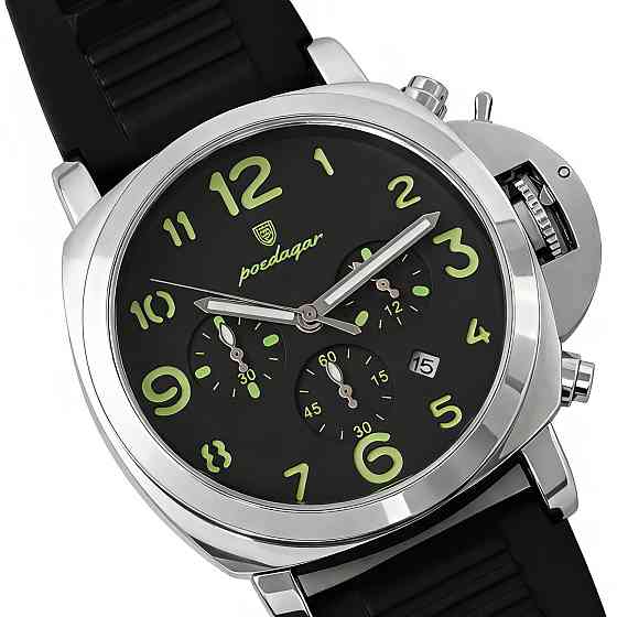 Годинник чоловічий наручний Poedagar Luminious Rubber Black (2 ремінці) Вінниця