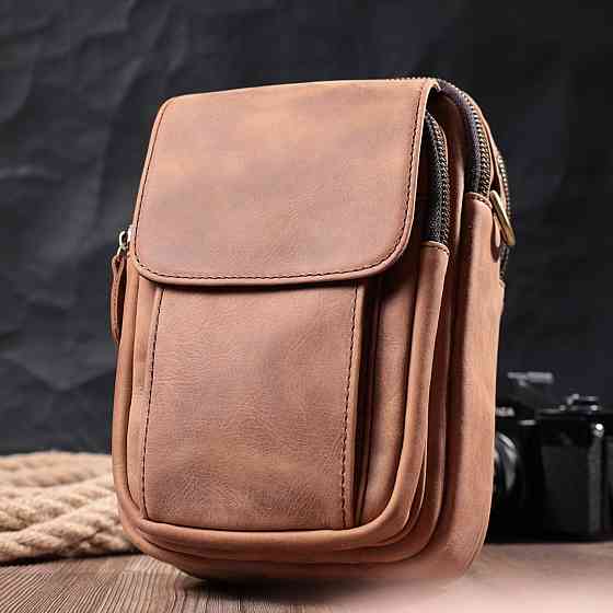 Винтажная сумка для мужчин из натуральной кожи Vintage 22811 Коричневый Киев
