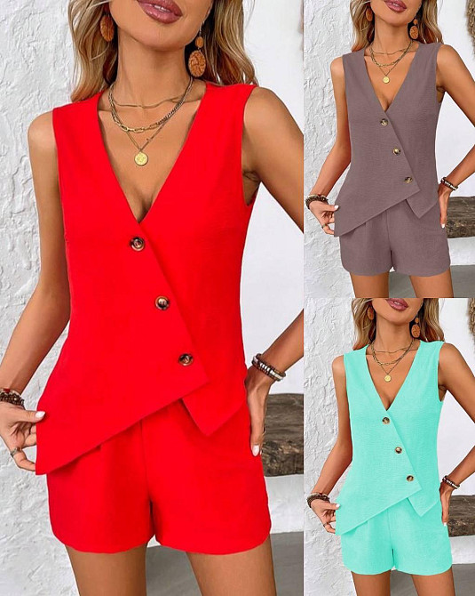 Летний модный женский костюм  шорты и жилет, креп жатка. 42 -52р Киев - изображение 2