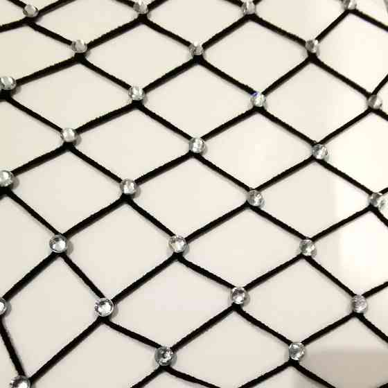 Колготки в сітку з камінням жіночі one size чорний Київ