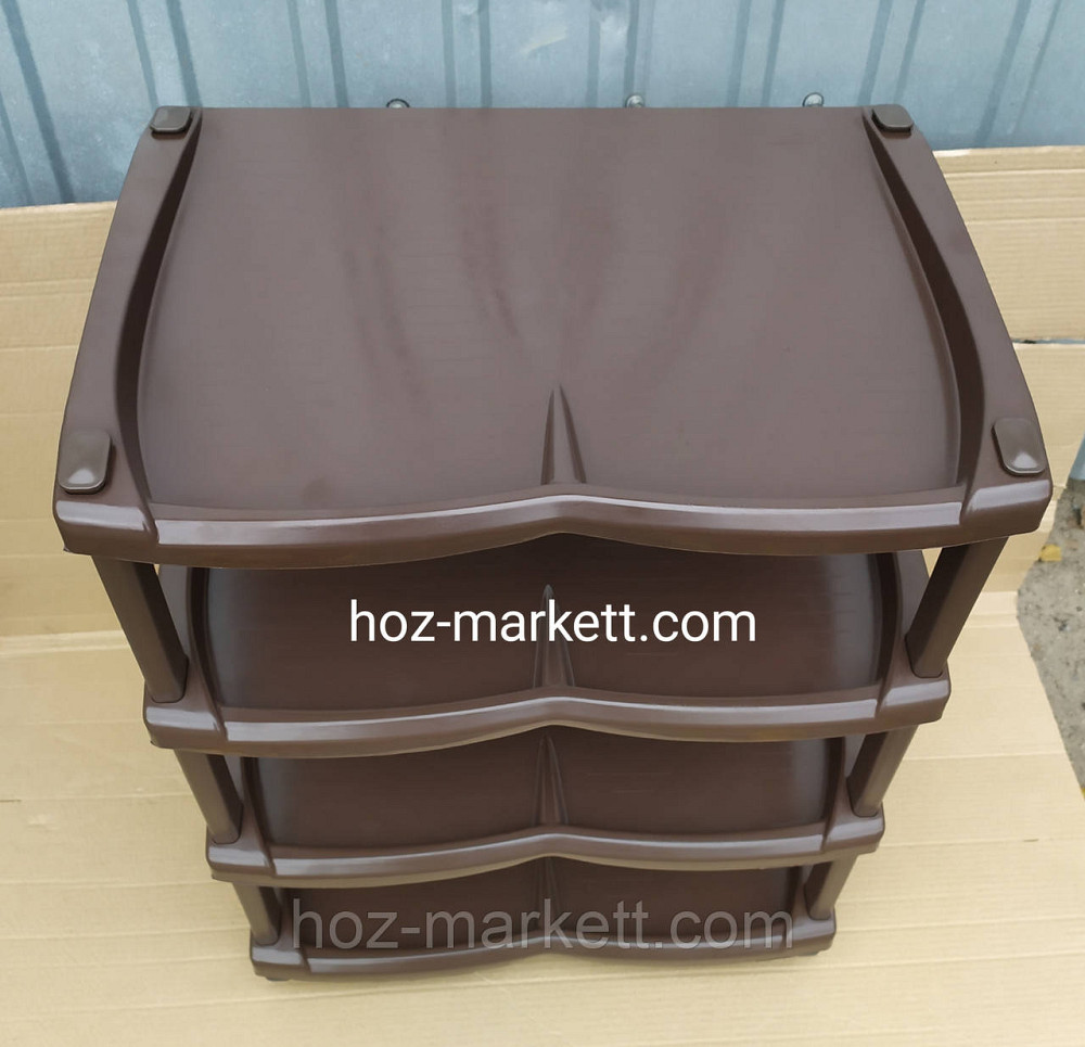 Полиця для взуття коричнева 4 яруси взуттєва пілочка Харків - фото 3