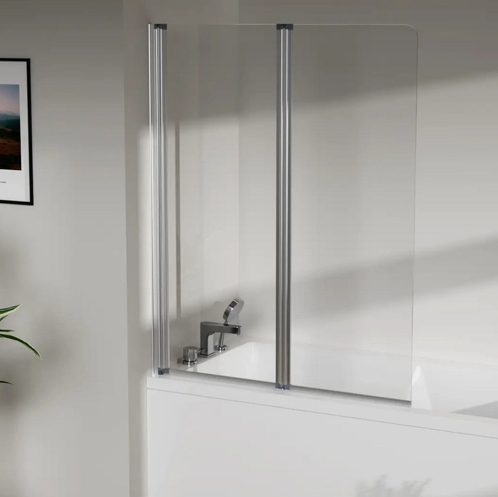 Скляна шторка для ванни AVKO Glass RDY19 100x140 Silver перегородка для ванної Київ - фото 1