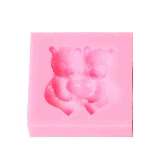 Молд силиконовый Мишки 50 на 50 мм розовый Киев