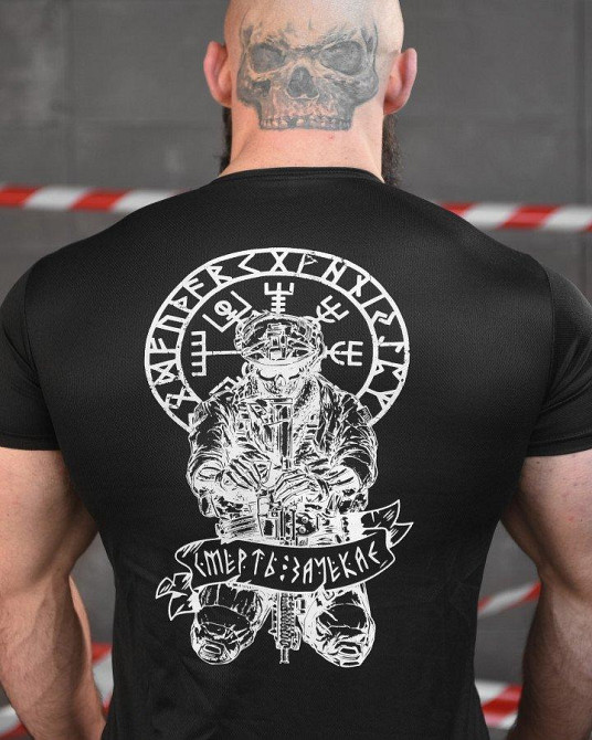 Тактична волога відводна футболка SABUR руні чорні НП5188 Одеса - фото 4