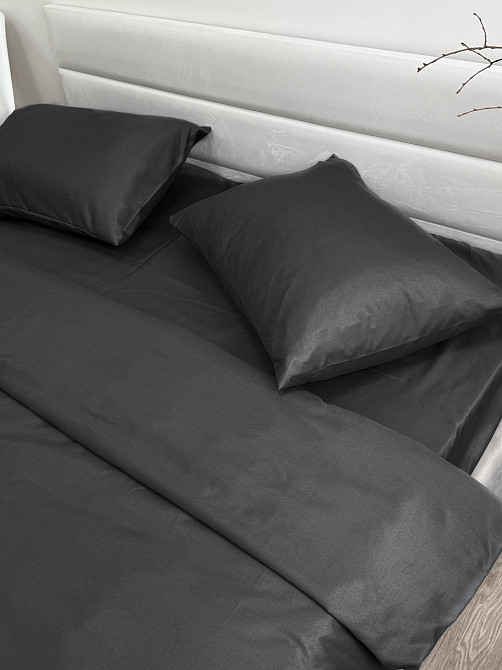 Ecotton Комплект постільної білизни Ecotton полуторний 150х215 см однотонний чорний Black Коломыя - изображение 6