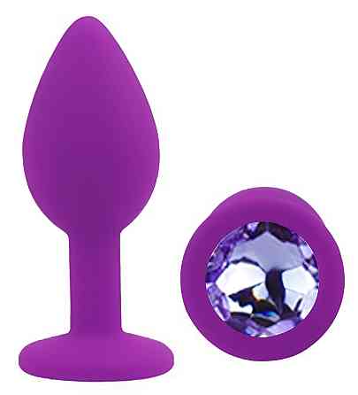 Силіконова анальна пробка EGZO - Silicone Purple Round Plug Amethyst, size S Sex Aura Київ