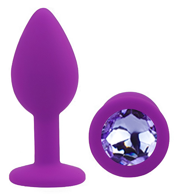 Силіконова анальна пробка EGZO - Silicone Purple Round Plug Amethyst, size S Sex Aura Київ - фото 2