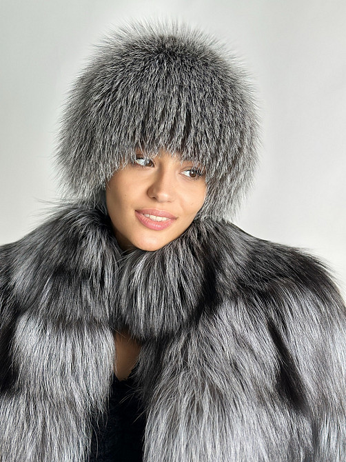 Шапка зимняя меховая женская сноп Снежана Серый Харьков - изображение 1