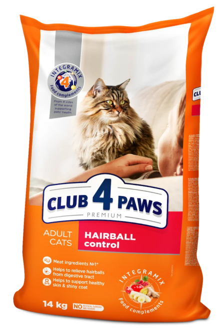 Сухий корм для котів Клуб 4 лапи Club 4 Paws Hairball Control з ефектом виведення шерсті 1 кг (на вагу) Вінниця - фото 4