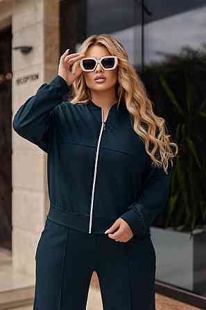 Жіночий трикотажний костюм зі штанами палаццо "Alicante"  | Норма і батал Смарагдовий, 46-48 Київ