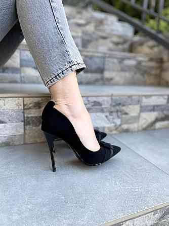 Comer Туфлі жіночі COMER чорні еко-замша каблук 10см 37р.-24см 39р.-25см (3344) Коломыя