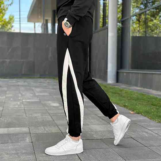 Чоловічі чорні джогери з кишенями Pobedov Shade двоколірні Київ