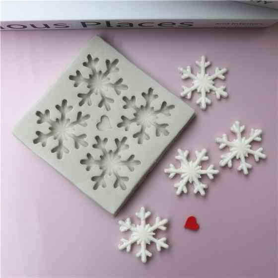 Силиконовый молд Снежинкии 82 на 82 мм серый Киев