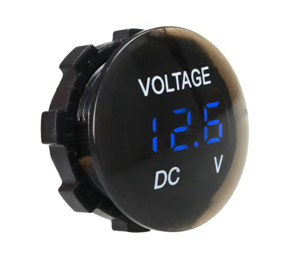 Вольтметр цифровий A4012B автомобільний врізний, синя підсвітка Харків - фото 1
