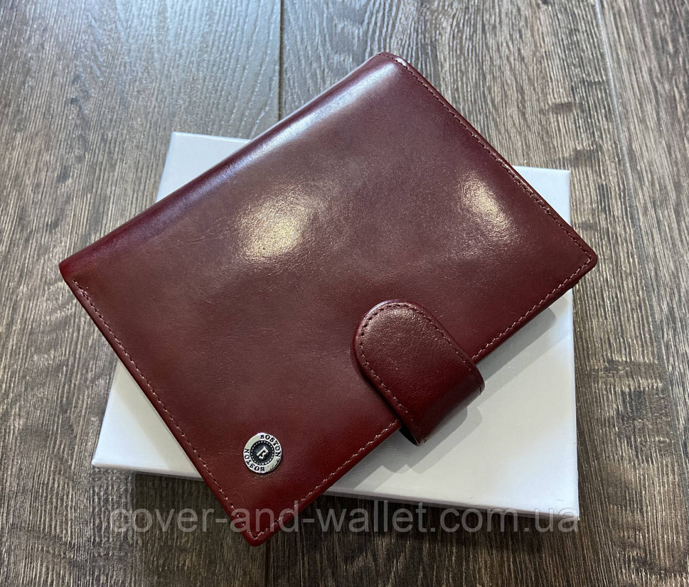 Якісний чоловічий гаманець з гладкої шкіри коричневого кольору Boston B5-020 Київ - фото 1