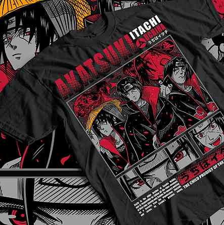 Футболка з аніме принтом Наруто оверсайз (S/M/L) Чорний AnimeJ0391 Дніпро