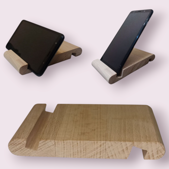 Деревяная настольная подставка из Бука для телефона планшета 135 мм на 83 мм Украина бежевий Киев