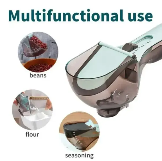 Регулируемые пластиковые мерные ложки 2 штуки Adjustable measuring spoon Коломия