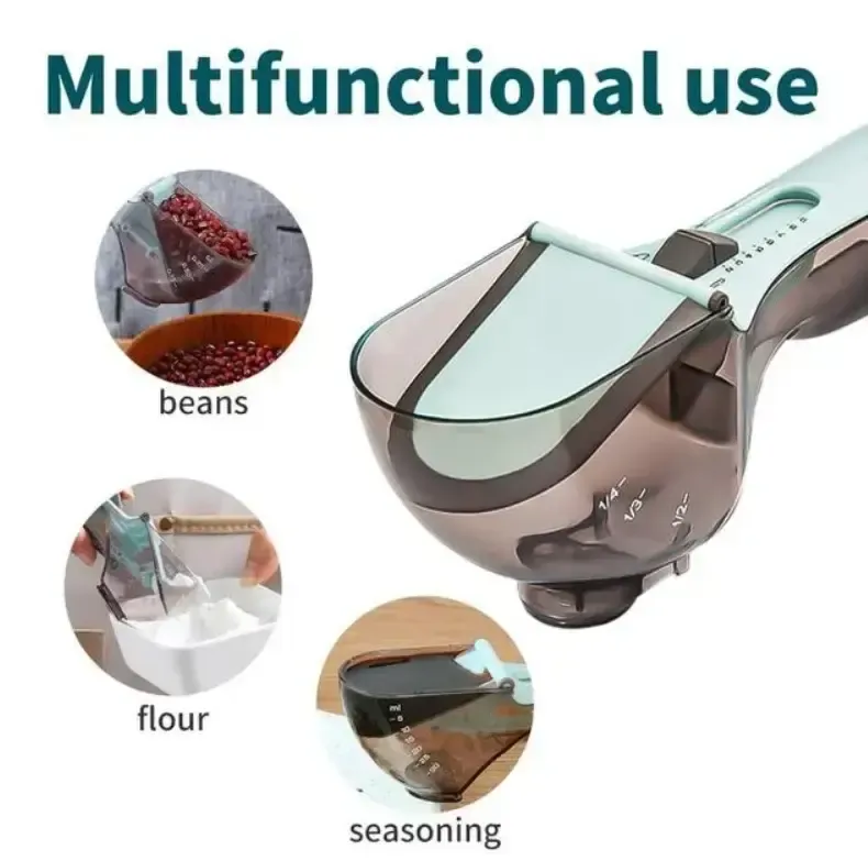 Регулируемые пластиковые мерные ложки 2 штуки Adjustable measuring spoon Коломия - фото 5