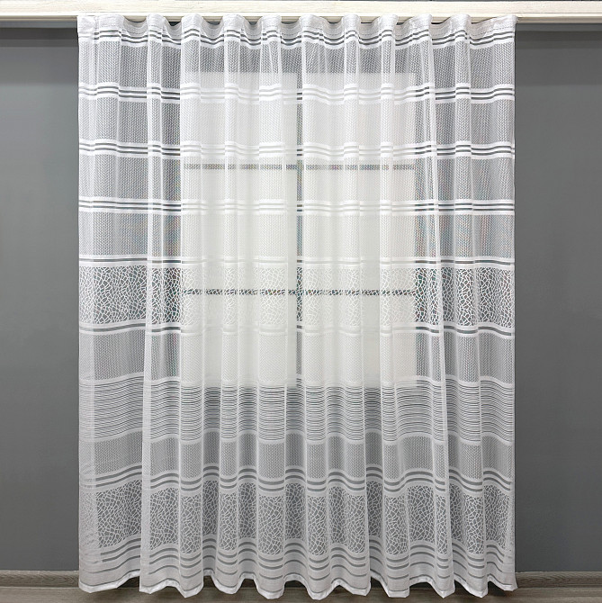 Короткий тюль VR-Textil 1942т Жакард Білий 300х200 см (42-0906) Київ - фото 2