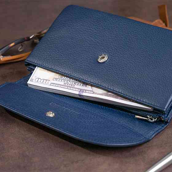 Клатч зі шкіри жіночий ST Leather 19317 Темно-синій Київ