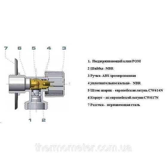 Кран шаровый угловой ARCO 1/2″х 3/4″ NOVFR729 Киев