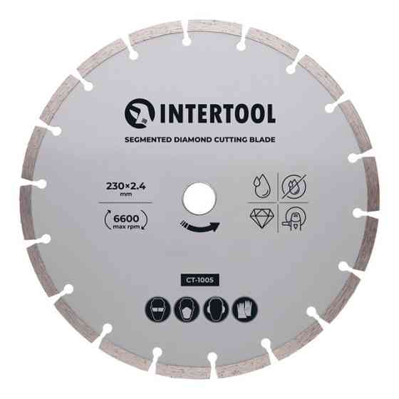 Диск відрізний сегментний алмазний, 230 мм, 16-18%, 6600 об/хв INTERTOOL CT-1005 Київ