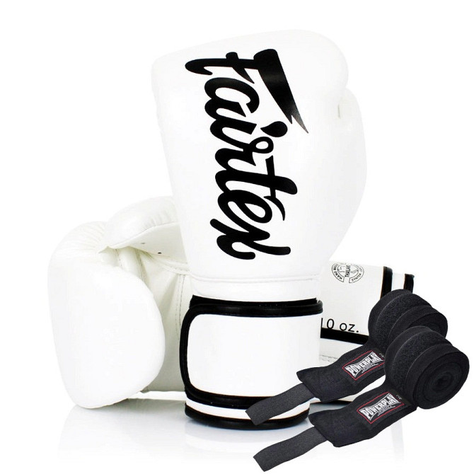Боксерські рукавиці Fairtex BGV14 White 16 унцій (бинти в комплекті) Каменское - изображение 1