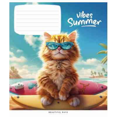 Тетрадь Школярик Summer vibes 24 листа линия (024-3494L) Винница