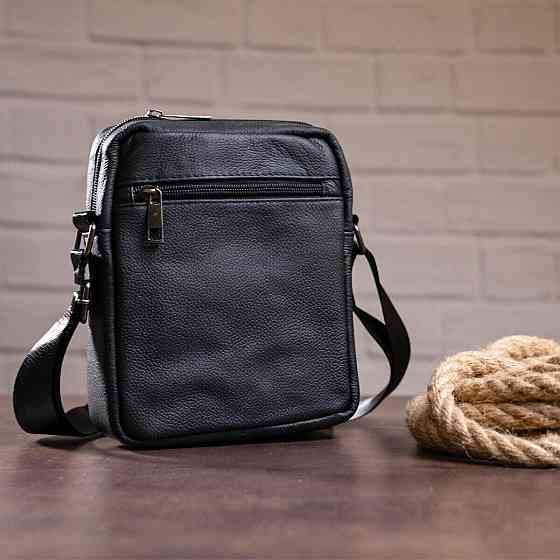 Сумка вертикальна шкіряна Чорна (Vintage) Київ