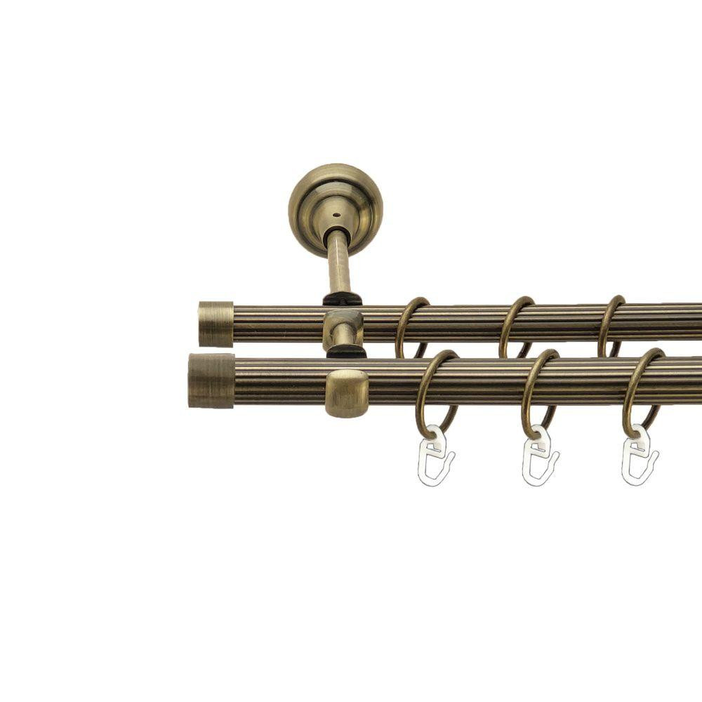 Карниз Orvit Заглушка металевий дворядний відкритий рифлена труба кільце металеве Антик 19\16 мм 160 см Львов - изображение 1