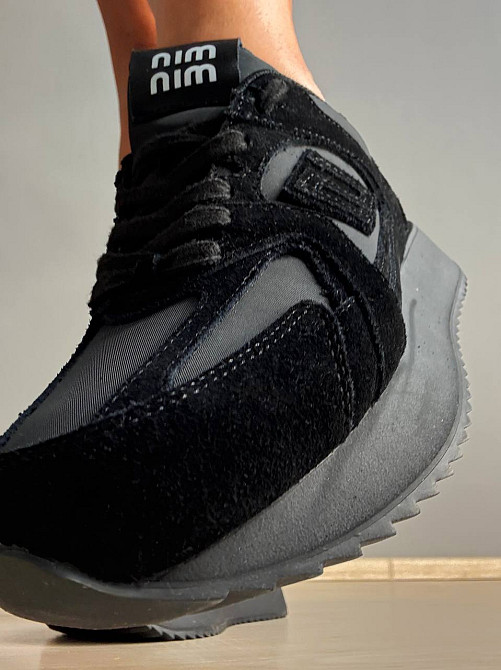 Кроссовки женские Hengji M-1 замшевые комбинированные с текстилем демисезонные черные, 39, 25 см Киев - изображение 6