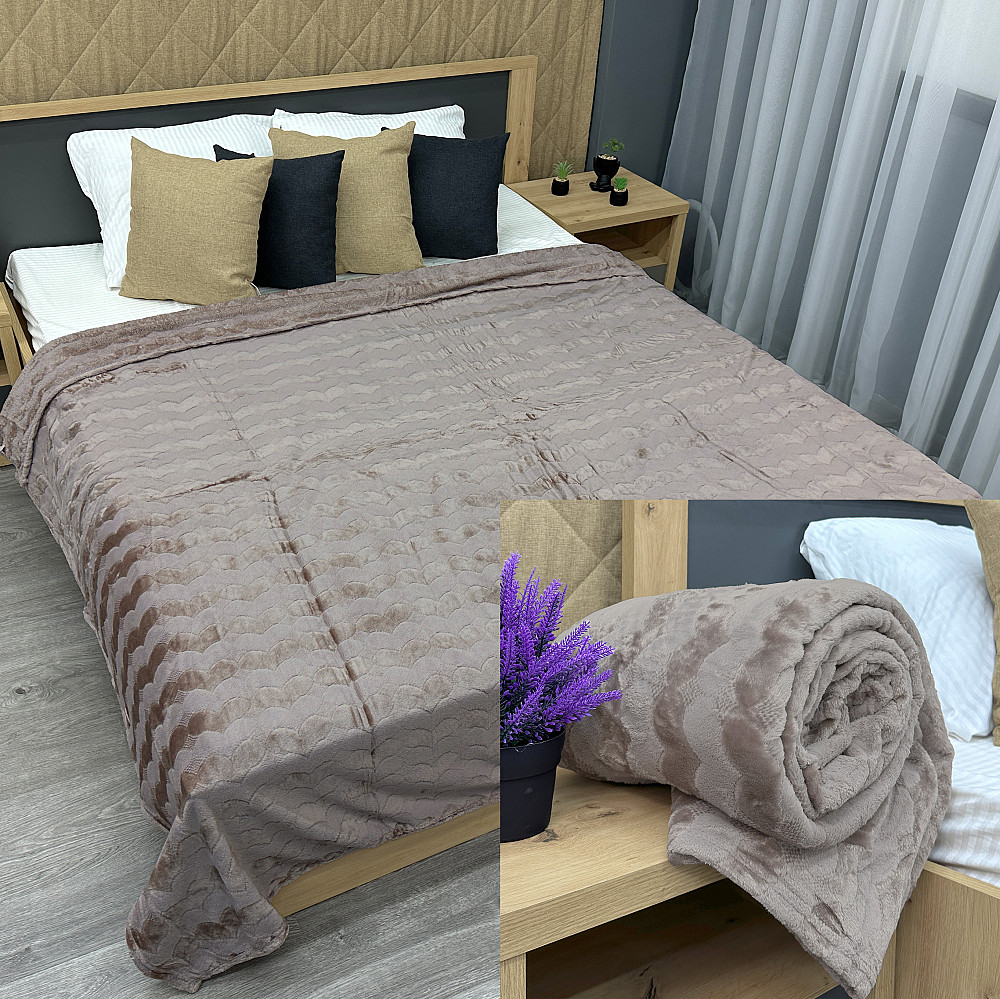 Плед-покривало 200х230 см (+-5см) Сірий (87-245) Київ - фото 1