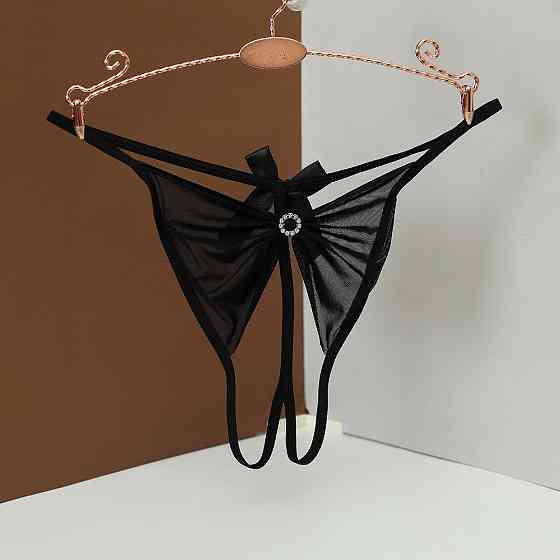 Трусики з розрізом у формі бантика one size чорний Київ