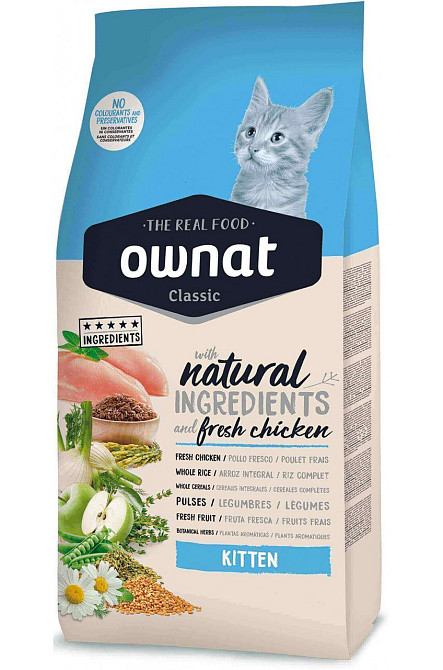 Сухий повнораціоннний корм Ownat (Овнат) Classic Kitten (Cat) 400 г для кошенят з куркою Вінниця - фото 1