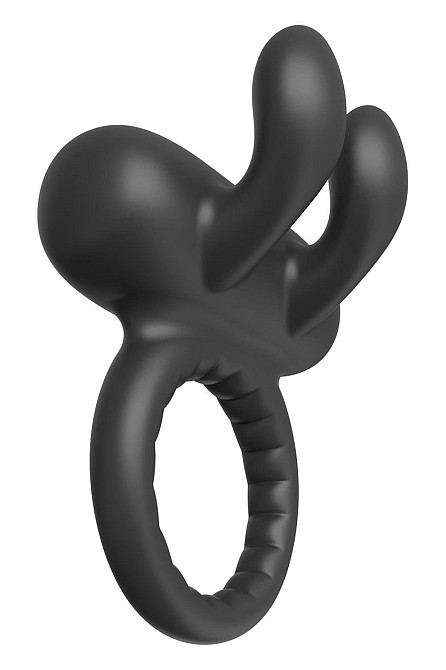 Ерекційне віброкільце Dreamtoys Ramrod Rabbit з вушками для клітора, чорне Sex Aura Київ - фото 1