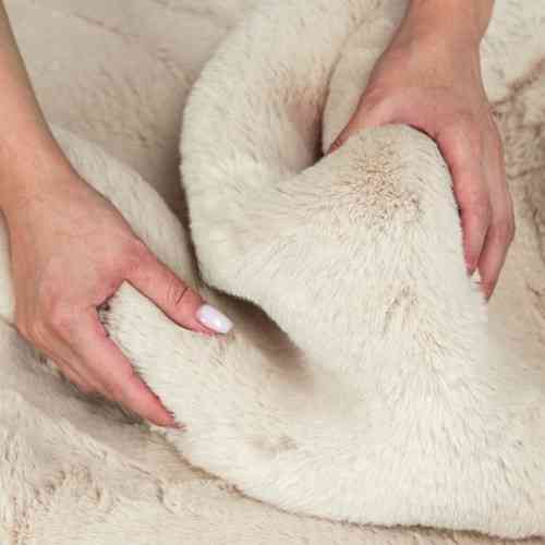 Килимок для підлоги з еко-хутра ТМ Dariana Tweed 75*150 см бежевий Житомир