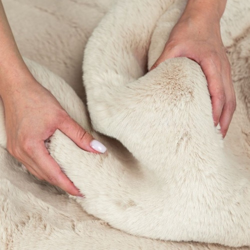 Килимок для підлоги з еко-хутра ТМ Dariana Tweed 75*150 см бежевий Житомир - фото 6