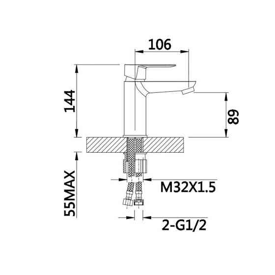 Змішувач для раковини Lidz Latwa 001 білий/хром Київ