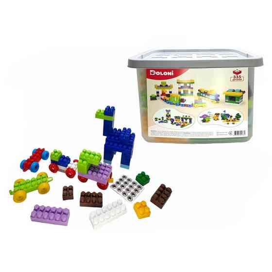 Детский блочный конструктор 013999/01 в пластиковом боксе, 335 деталей Винница